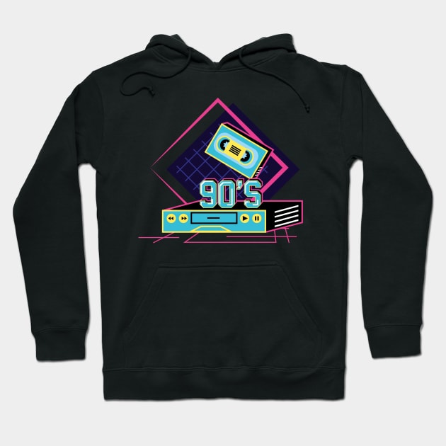 90s Cassette Videorecorder Hoodie by schmomsen